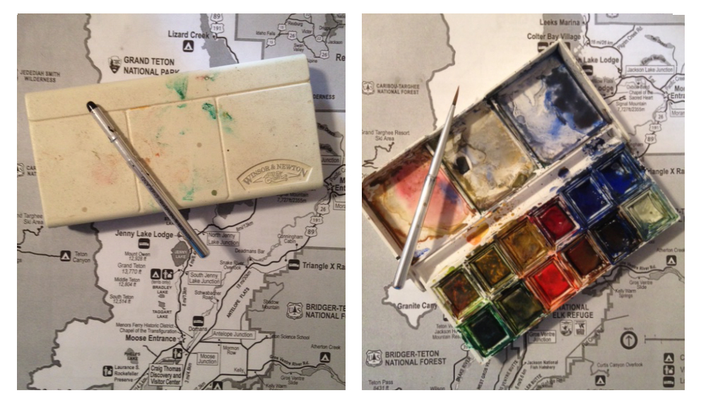My Water Colour box and brush.
