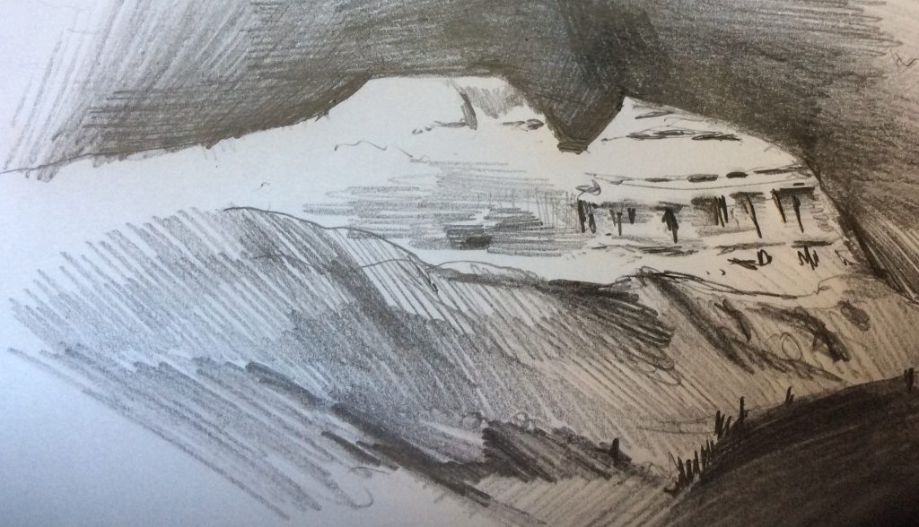 Sheep Mountain - "The Sleeping Indian" Pencil Sketch